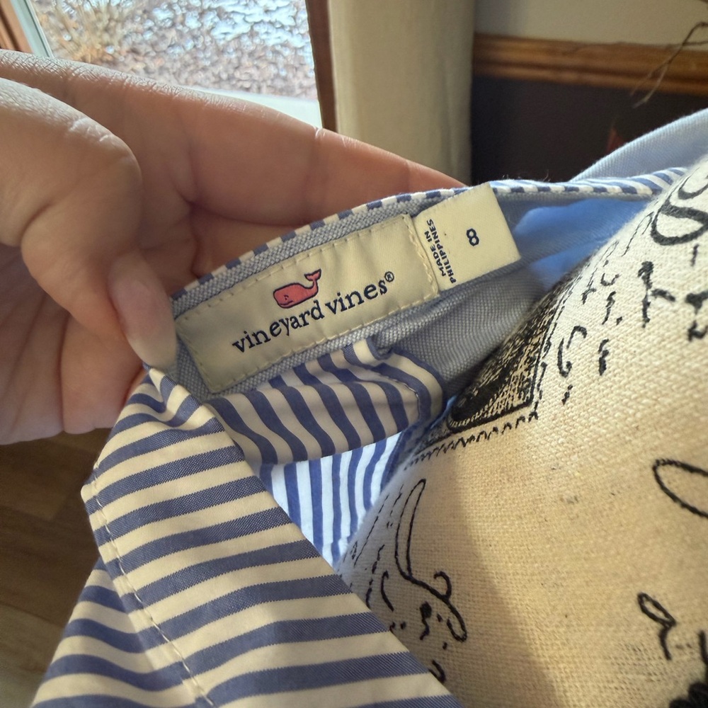 Vineyard Vines Size 8 Sleeveless Skiff Striped Mix Tiered Top - Picture 8 of 8